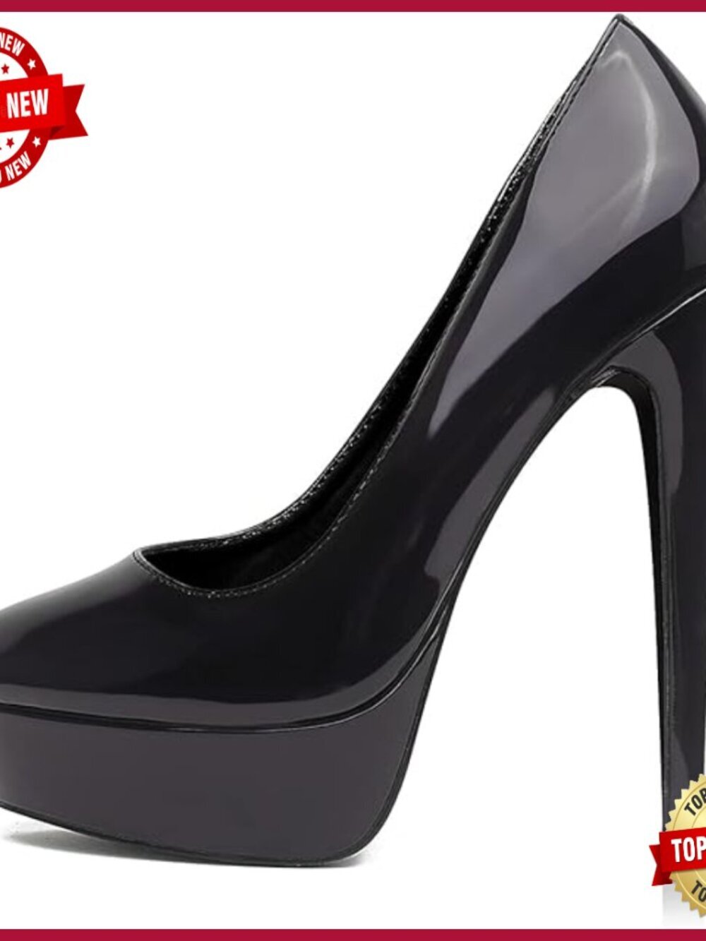 Women's Platform High Heels Pumps Peep Toe 5.5 inch Stilettos Slip On